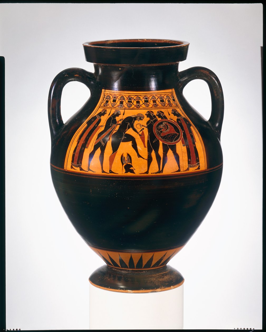 Amfora (słoik), c.550 pne (terakota) autorstwa Amasis Painter