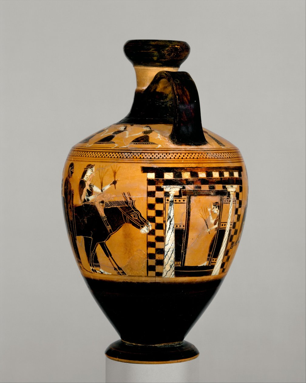 Terakotowa lekythos, c.550-530 pne (terakota) autorstwa Amasis Painter