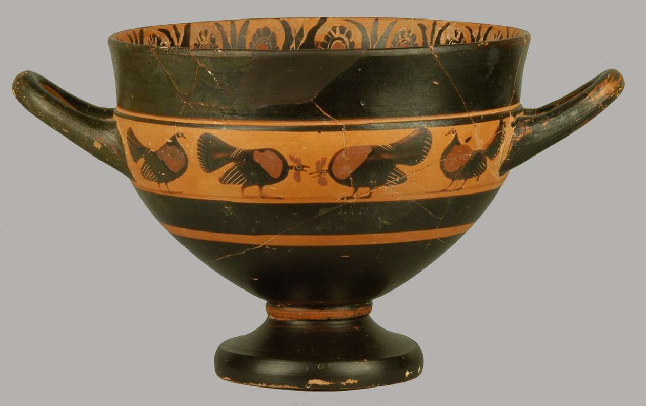 Czerwonofigurowe skyphos na poddaszu, ok. 540 pne (glina) autorstwa Amasis Painter circle of Amasis Painter circle of