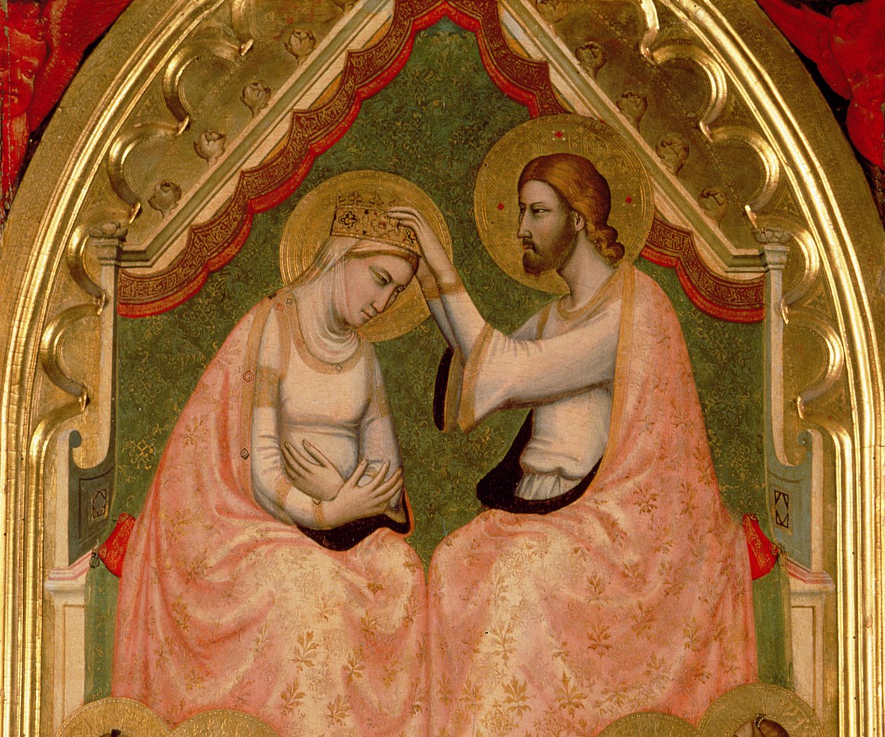 Koronacja Poliptyku Dziewicy detalu środkowego panelu patrz także 66540 i 66541 autorstwa Ambrogio Bondone Giotto