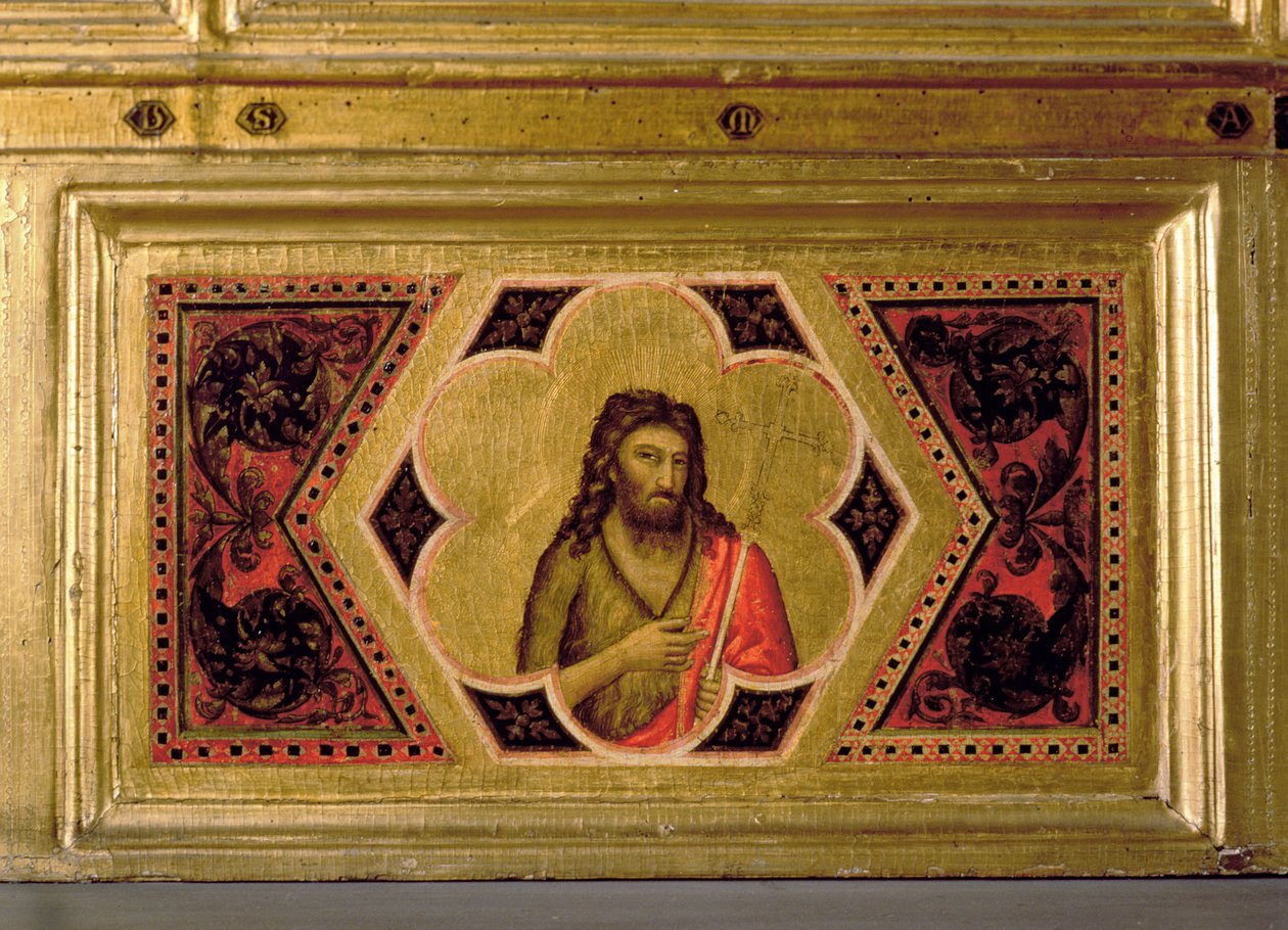 Jan Chrzciciel, z Poliptyku Koronacji Dziewicy (środkowa lewa predella) (patrz także 66540-66551) autorstwa Ambrogio Bondone Giotto