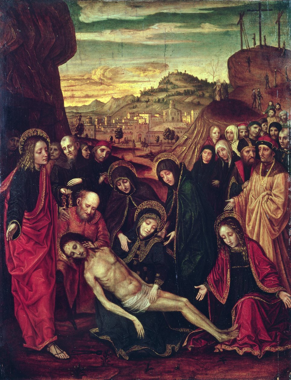 Opłakiwanie zmarłego Chrystusa autorstwa Ambrogio Bergognone