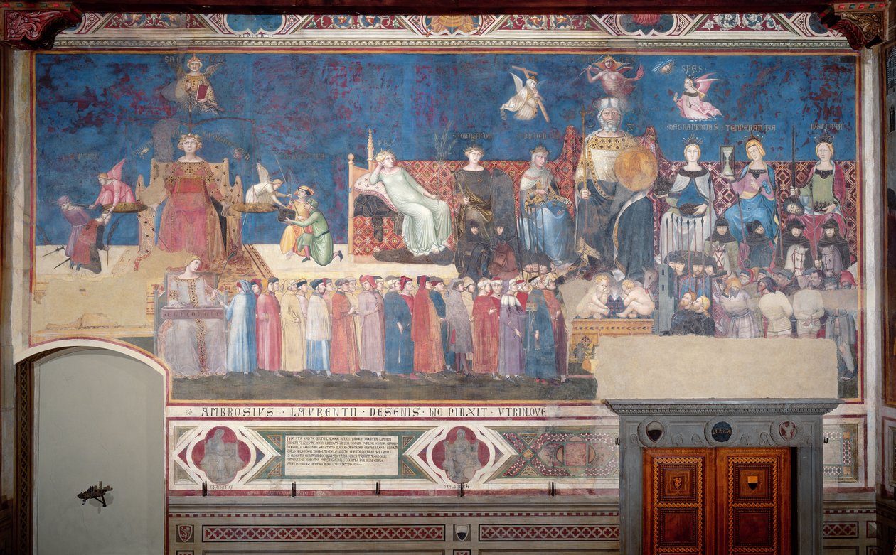 Alegoria dobrego rządu, 1338-40 autorstwa Ambrogio Lorenzetti