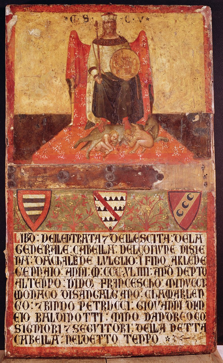 Biccherna Dobrego Rządu, 1344 (tempera na płycie) autorstwa Ambrogio Lorenzetti