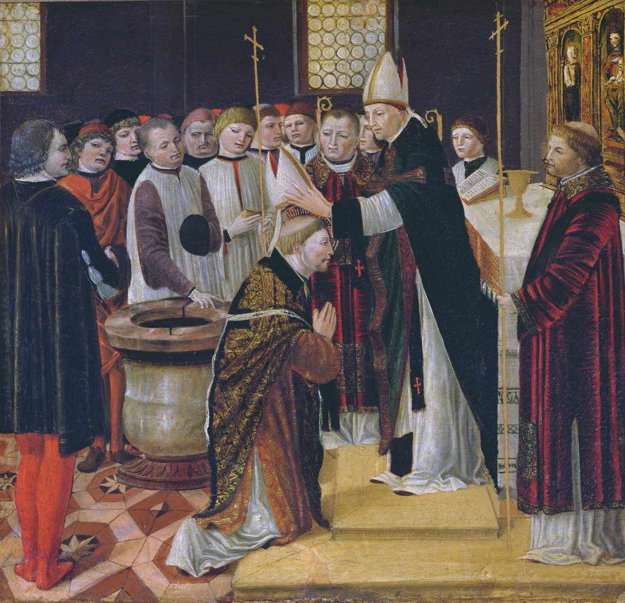 święcenia św. Augustyna (tempera na panelu) autorstwa Ambrogio da Fossano