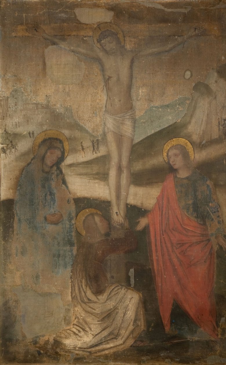 Ukrzyżowanie z Dziewicą, św. Janem i Magdaleną, 1470-1523. autorstwa Ambrogio Bergognone