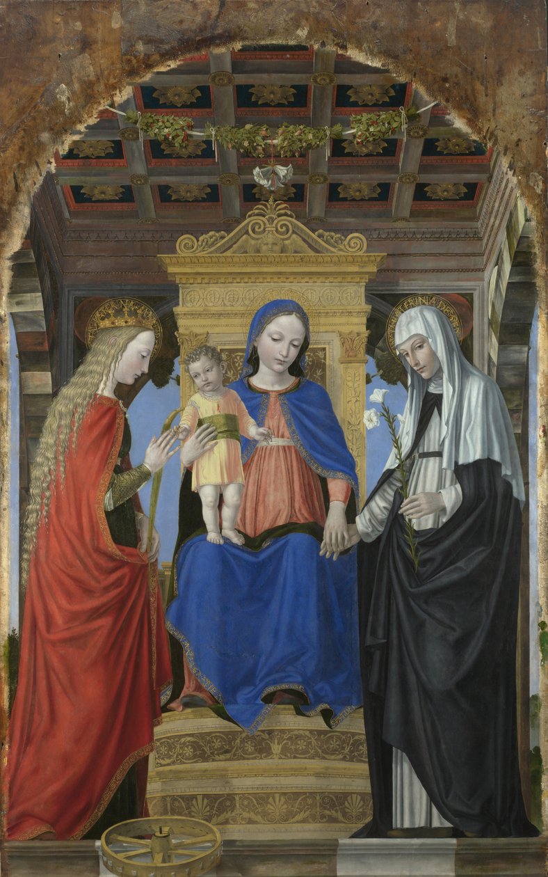 Dziewica z Dzieciątkiem ze św. Katarzyną Aleksandryjską i św. 1490 autorstwa Ambrogio Bergognone