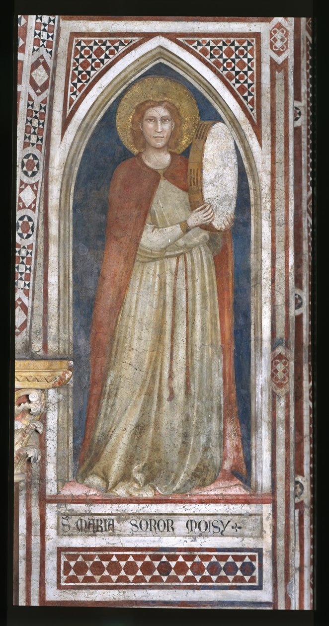 Kaplica Magdaleny, ściana północna: „Miriam siostra Mojżesza” autorstwa Ambrogio Bondone (workshop) Giotto
