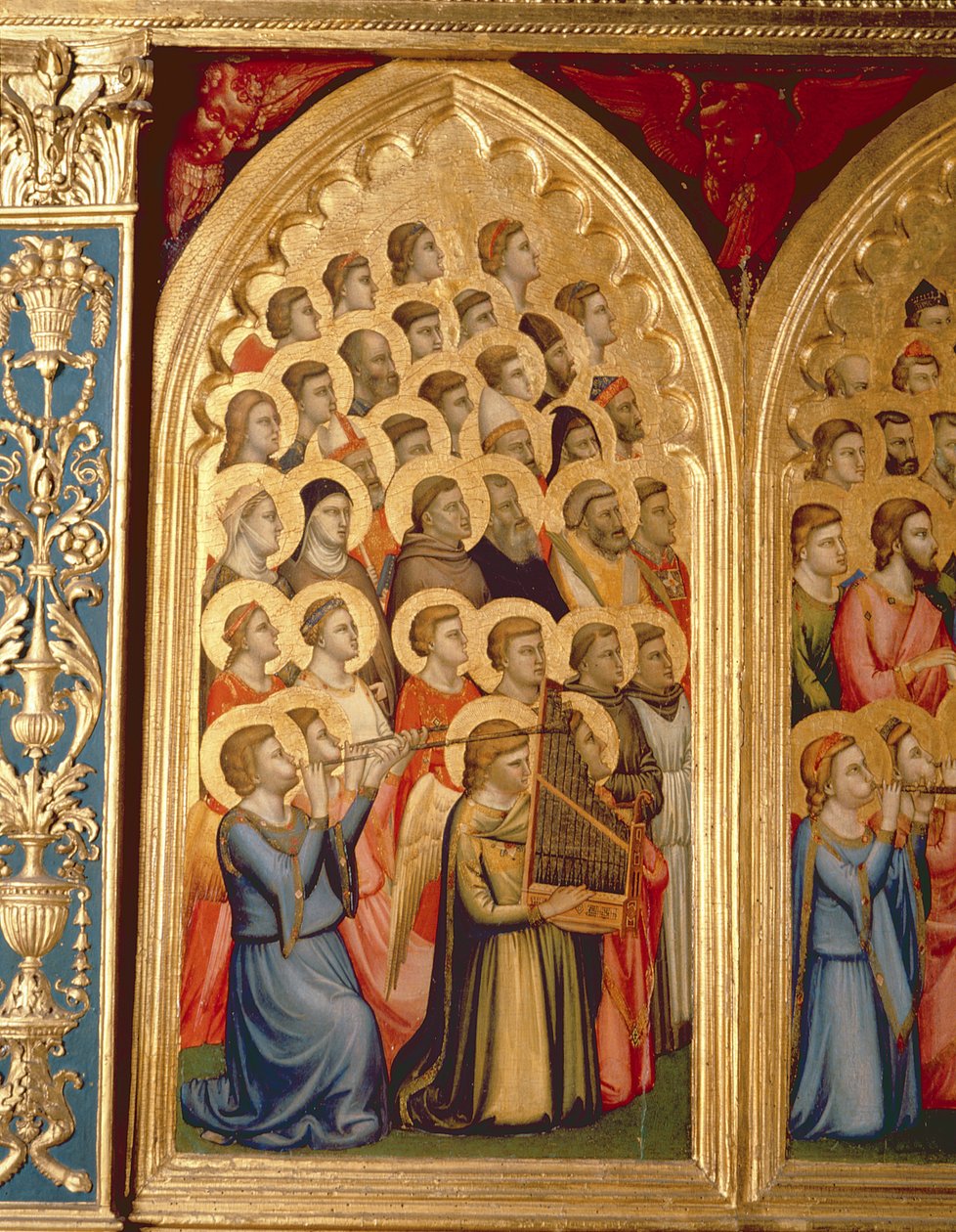 Anioły z Poliptyku Koronacji Dziewicy (środkowy lewy panel) (patrz także 66540-66551) autorstwa Ambrogio Bondone Giotto