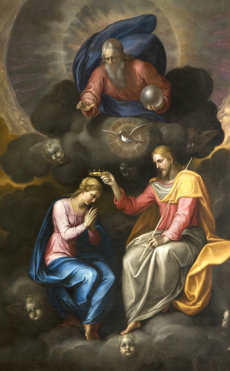 Koronacja Dziewicy, 1581 autorstwa Ambrogio Giovanni Figino