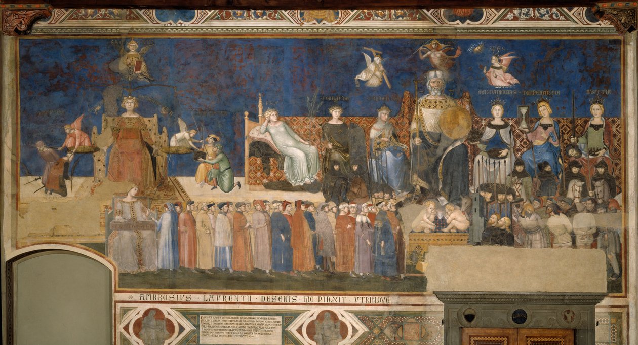 Alegoria dobrego rządu autorstwa Ambrogio Lorenzetti