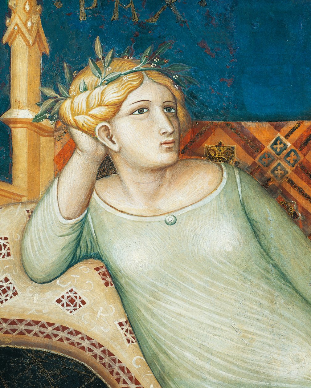 Alegoria dobrego rządzenia, pokoju, szczegół z Alegorii i skutki dobrego i złego rządzenia w mieście i na wsi autorstwa Ambrogio Lorenzetti