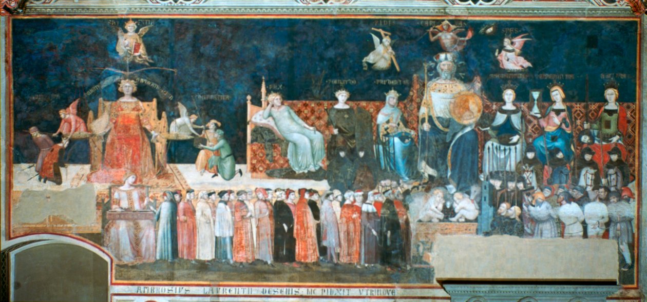 Alegoria Dobrego Rządu, 1338-1340 autorstwa Ambrogio Lorenzetti