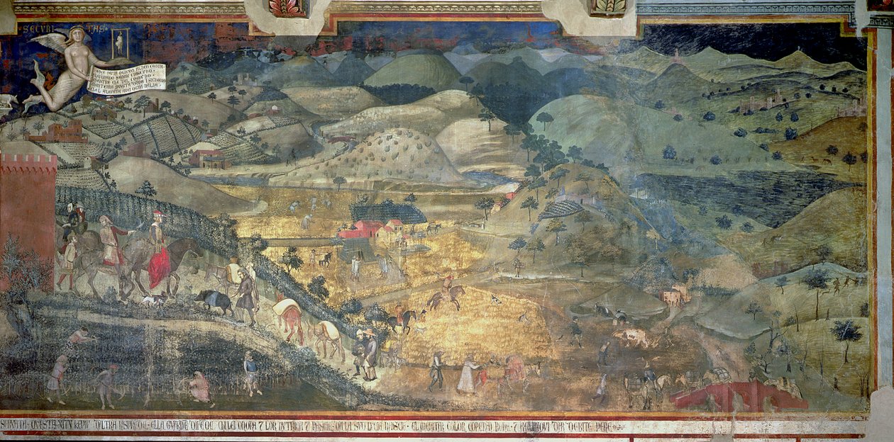 Skutki dobrego rządu na wsi, 1388-40 autorstwa Ambrogio Lorenzetti