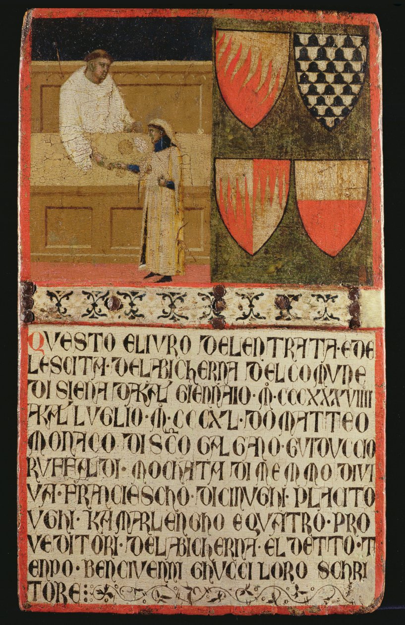 Poborca Podatkowy z Podatnikiem, 1340 autorstwa Ambrogio Lorenzetti