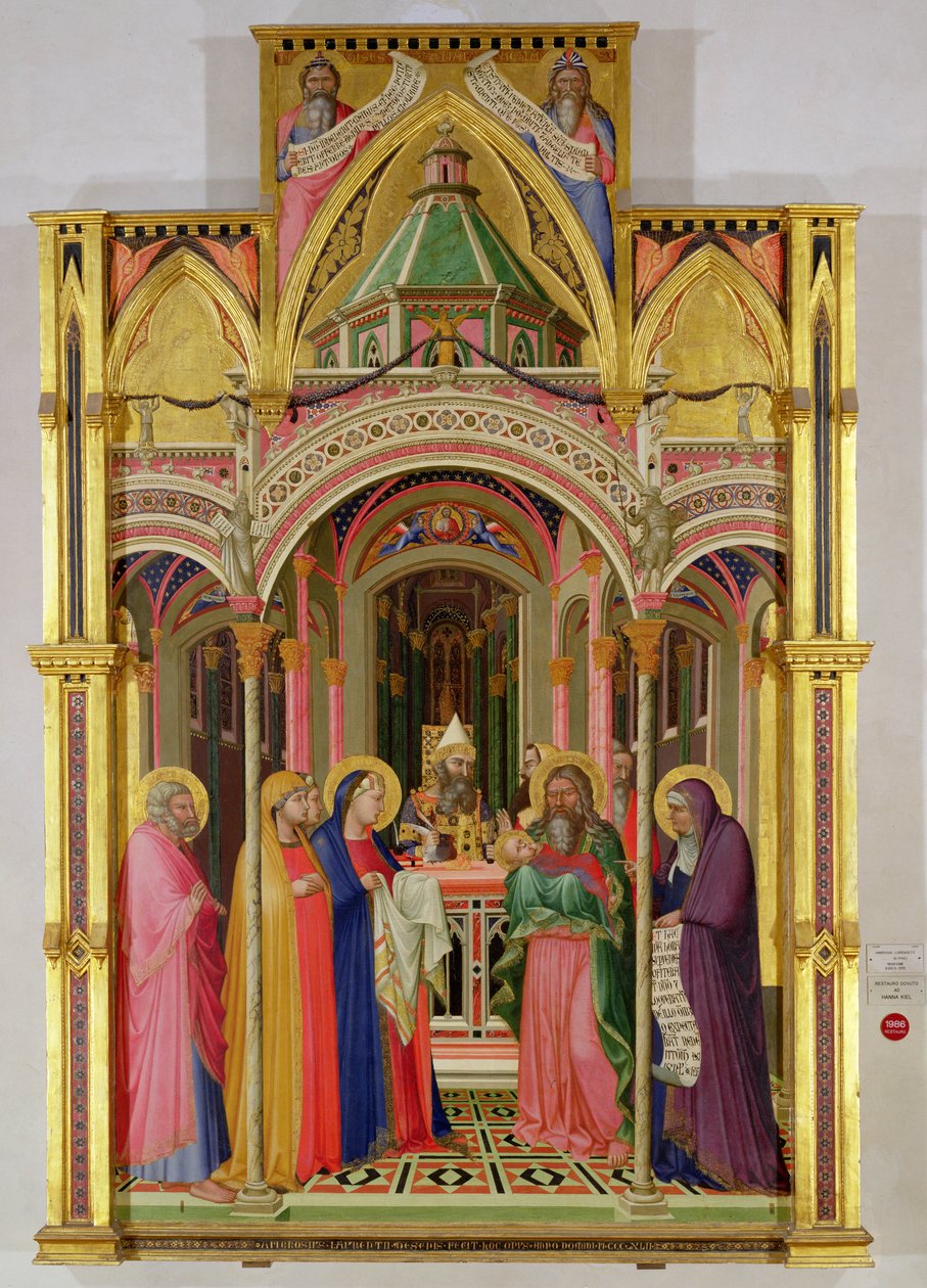 Ofiarowanie w świątyni, 1342 (tempera na panelu) autorstwa Ambrogio Lorenzetti