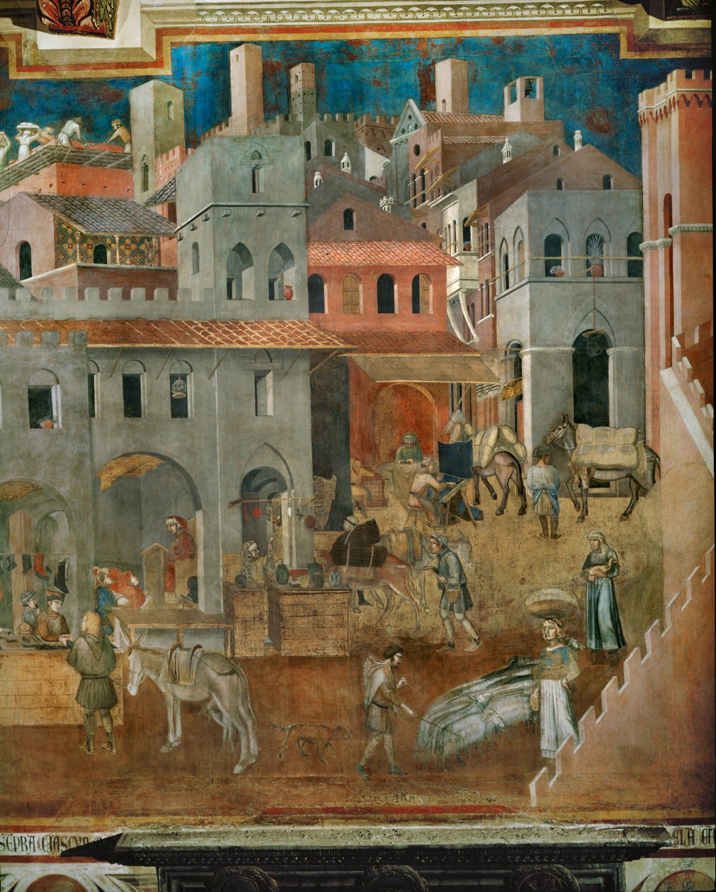 Błogosławieństwa dobrego rządu (fresk) autorstwa Ambrogio Lorenzetti