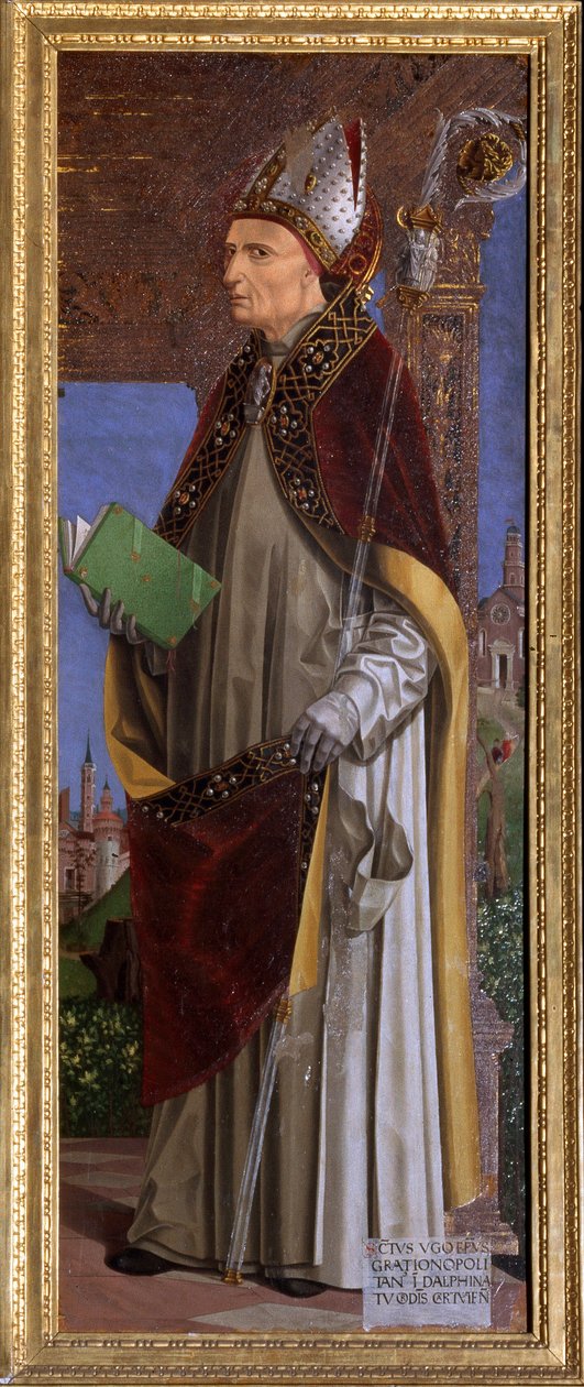 Święty Hugo z Grenoble (lub Hugo z Chateauneuf) (1053-1132), wigilia Grenoble Obraz Ambrogio da Fossano dit il Bergognone (1481-1522) Cathedrale Saint Just, Susa, Turyn autorstwa Ambrogio da Fossano (c.1460 1523)