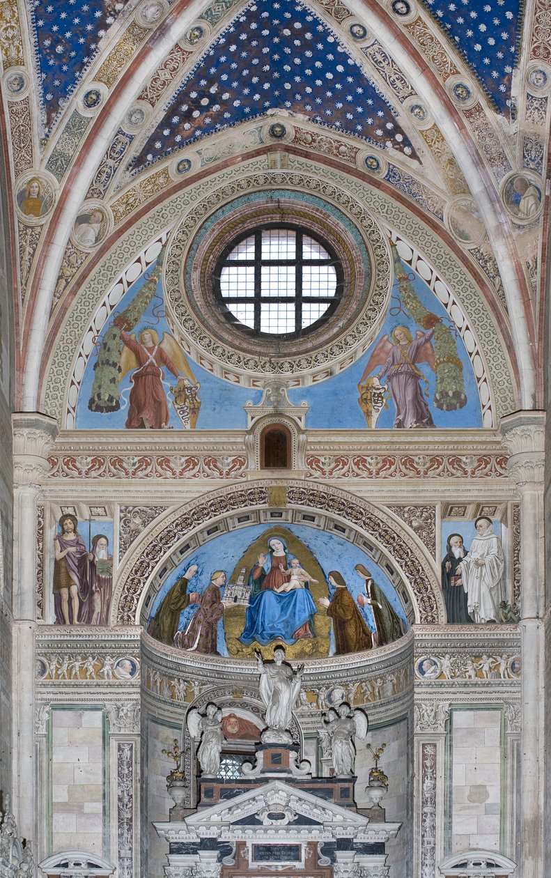 Gian Galeazzo Visconti i synowie ofiarowujący Matce Bożej model Kapituły, 1500-1522 autorstwa Ambrogio da Fossano