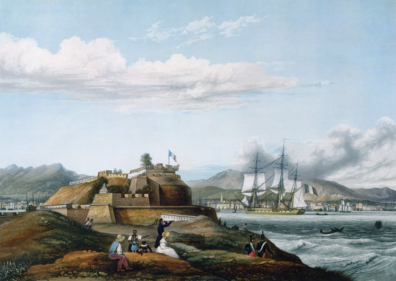 Widok na Fort Royal, Martynika autorstwa Ambroise Louis Garneray