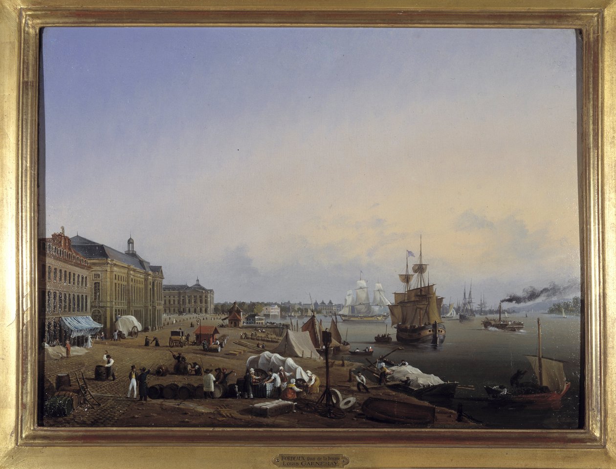 Bordeaux, doki celne Louis Garneray, sd. ok. 1820, Olej na płótnie, H. 0,330; L. 0,460. CCIP Dz. autorstwa Ambroise Louis Garneray