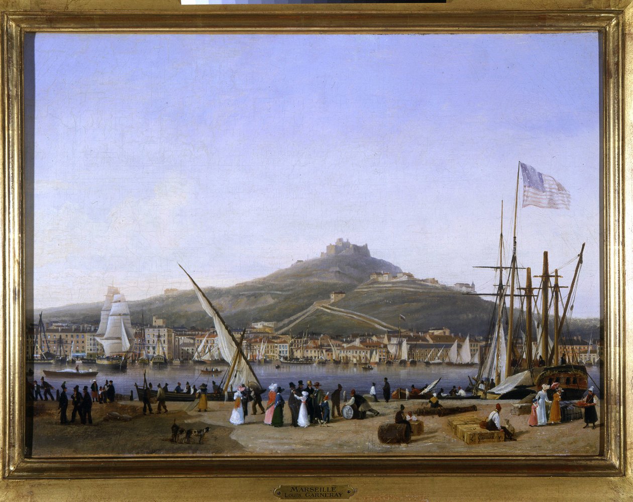 Port w Marsylii – Louis Garneray, sd. ok. 1820, Olej na płótnie, H. 0,330; L. 0,460. CCIP Dz. autorstwa Ambroise Louis Garneray