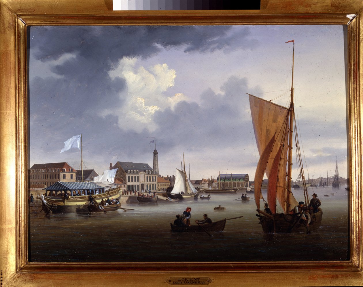 Port w Lorient - obraz Louisa Garneraya, ok. 1820, olej na płótnie, H. 0,330; L. 0,460. CCIP Dz. autorstwa Ambroise Louis Garneray