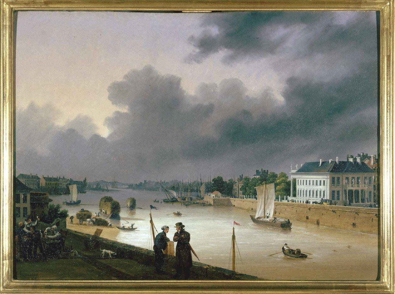 Port w Nantes autorstwa Louisa Garneraya, sd. ok. 1820, Olej na płótnie, H. 0,330; L. 0,460. CCIP Dz. autorstwa Ambroise Louis Garneray