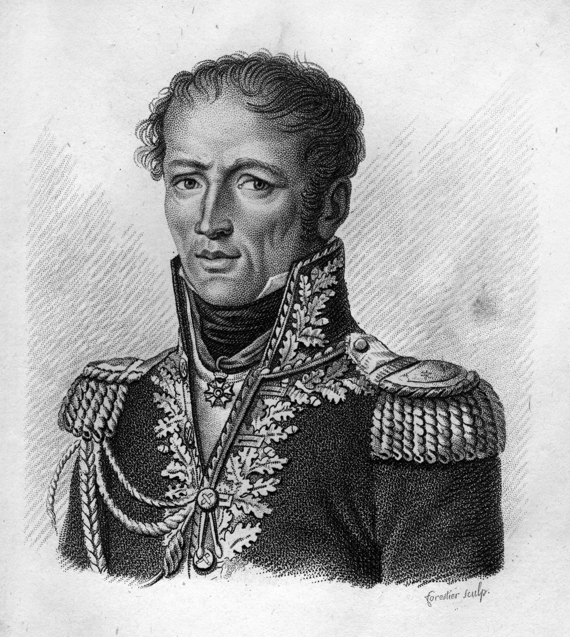 Antoine, hrabia Drouot francuski generał (1774 do 1847) - „” w Portretach francuskich generałów po zwycięstwach i podbojach Francuzów””. Grawerowane przez Ambroise Tardieu w 1818 roku. Kolekcja Stella. autorstwa Ambroise Tardieu