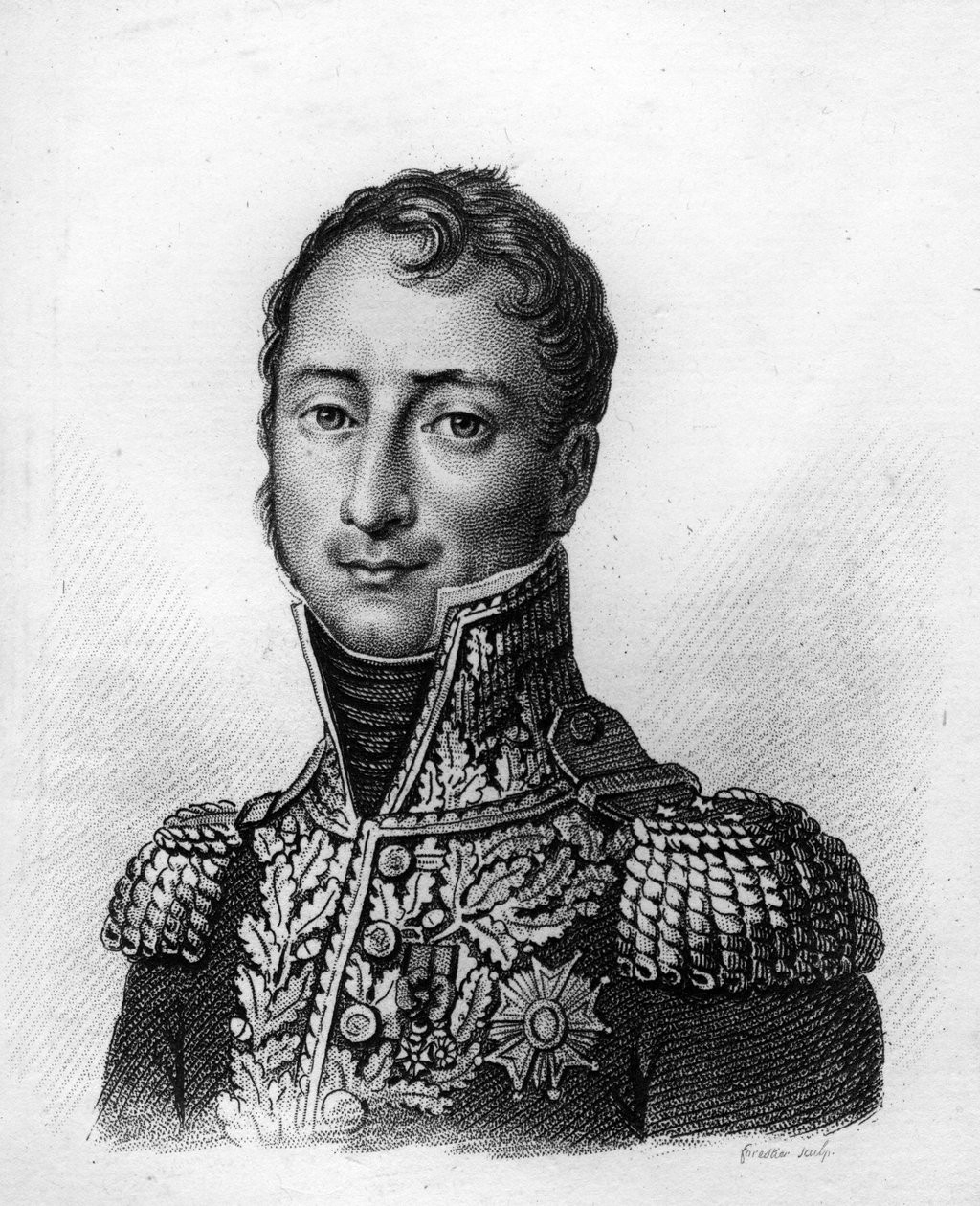 Auguste Jean Gabriel CAULAINCOURT (1777-1812) - w „Portretach francuskich generałów po zwycięstwach i podbojach Francuzów”. Grawerowane przez Ambroise Tardieu w 1818 roku. Kolekcja Stella. autorstwa Ambroise Tardieu