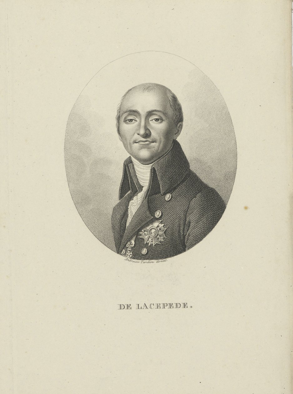 Bernard-Germain-Etienne de la Ville-sur-Illon, hrabia Lacépède 1756-1815, c. 1810. autorstwa Ambroise Tardieu