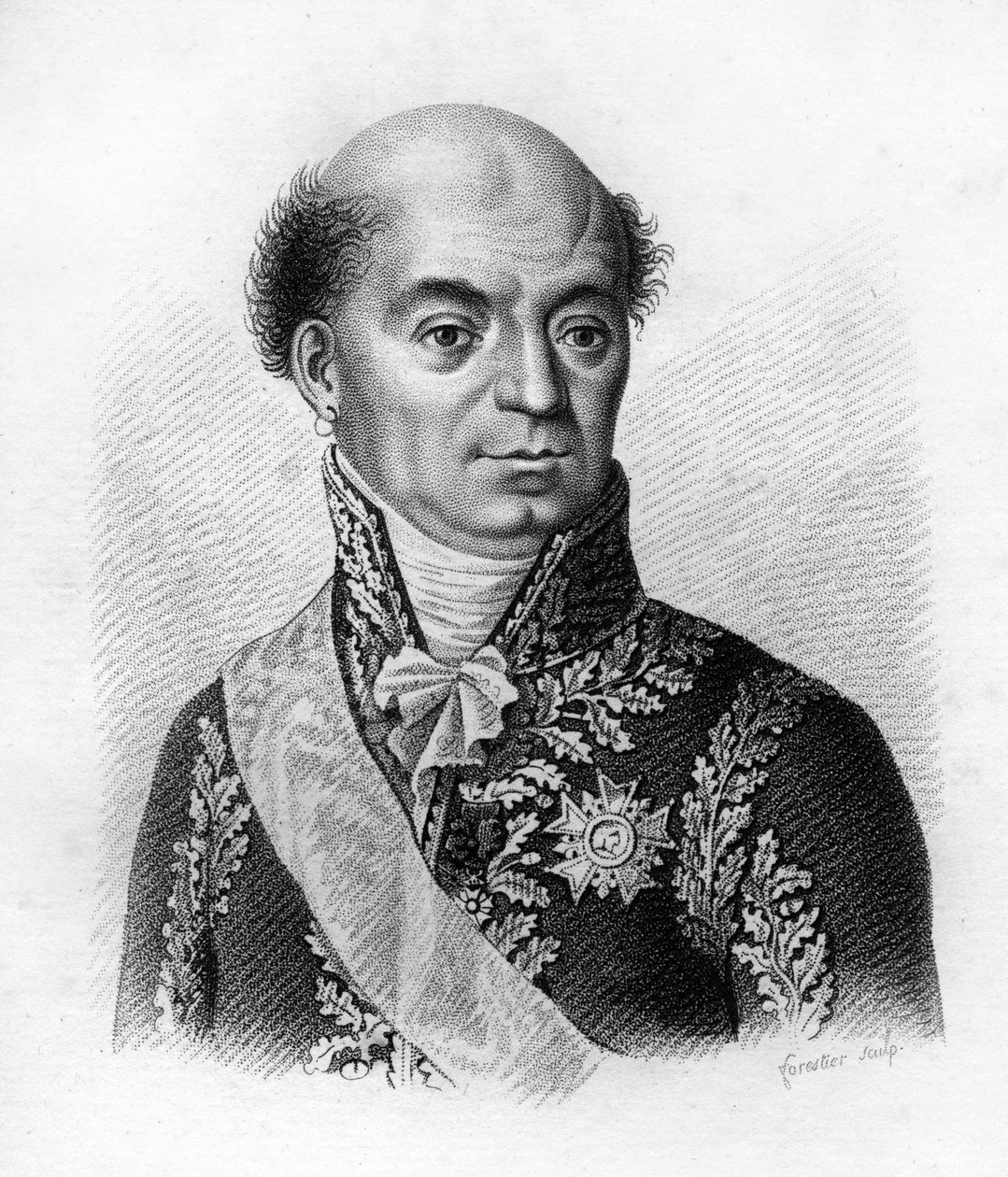 Dominique Catherine, markiz de Pérignon Maréchal de France (1754 do 1818).- w „Portrety generałów francuskich po zwycięstwach i podbojach Francuzów”. Grawerowane przez Ambroise Tardieu w 1818 roku. Kolekcja Stella. autorstwa Ambroise Tardieu