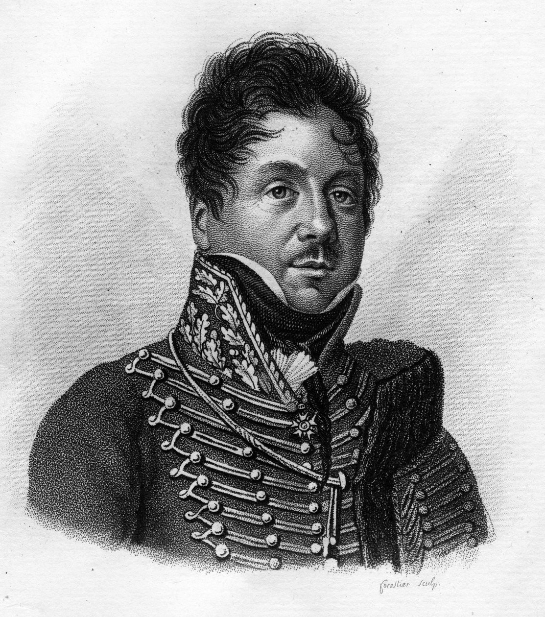 François FOURNIER SARLOVEZE (Sarlovese) 1774-1827- w „Portrety francuskich generałów po zwycięstwach i podbojach Francuzów”. Grawerowane przez Ambroise Tardieu w 1818 roku. Kolekcja Stella. autorstwa Ambroise Tardieu