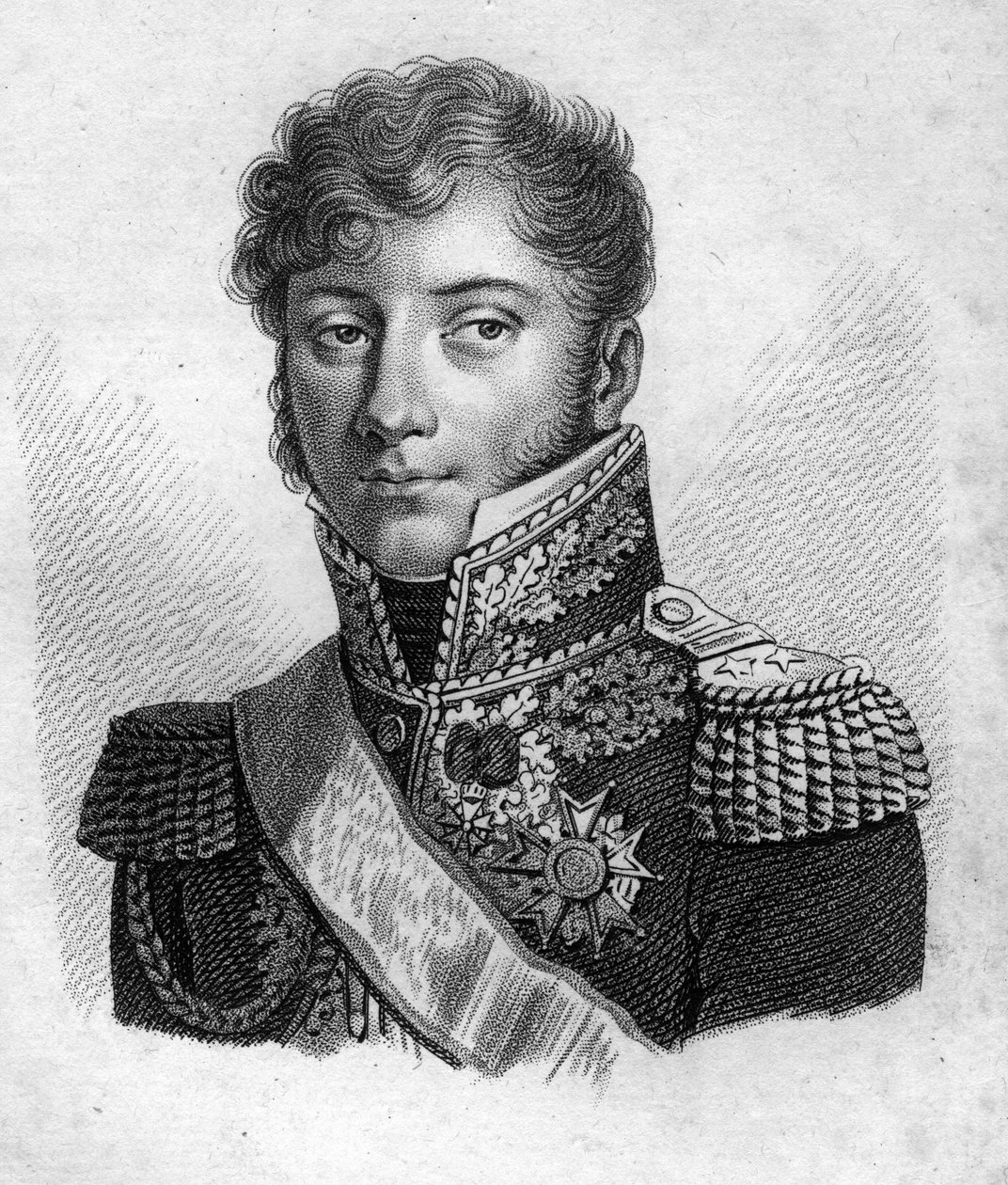 Generał Montholon.Charles Tristan, hrabia Montholon General français (1783 do 1853).w „”Portrety generałów francuskich po zwycięstwach i podbojach Francuzów””. Grawerowane przez Ambroise Tardieu w 1818 roku. Kolekcja Stella. autorstwa Ambroise Tardieu