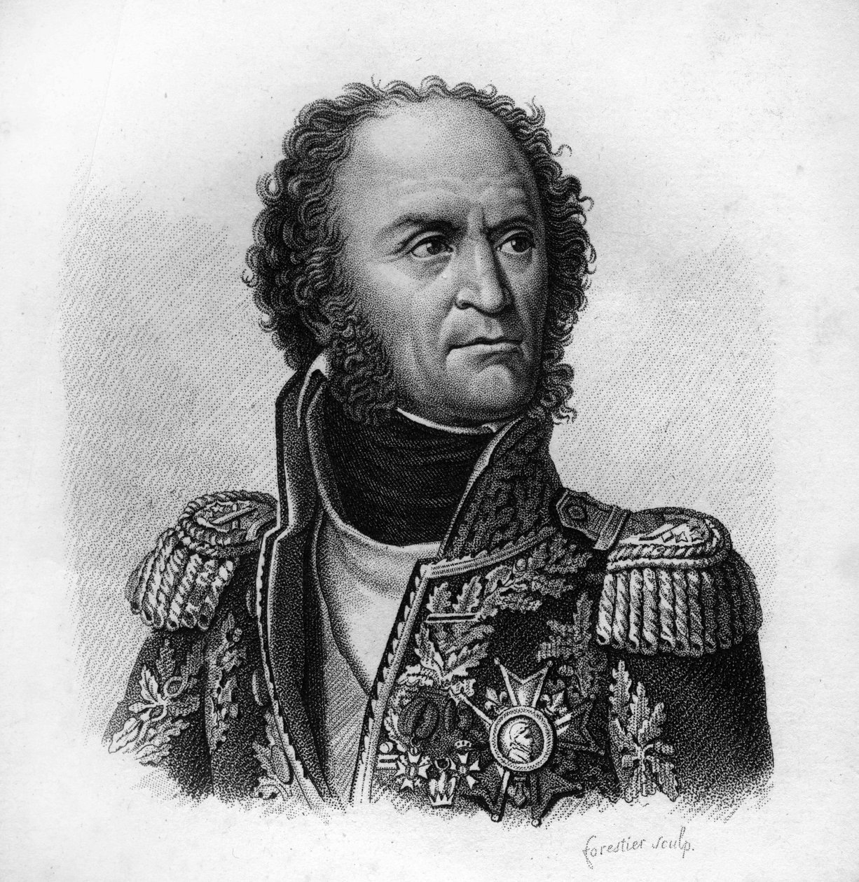 Williama Browna. Marszałek Francji (1763-1815).- w Portretach generałów francuskich po zwycięstwach i podbojach Francuzów. Grawerowane przez Ambroise Tardieu w 1818 roku. Kolekcja Stella. autorstwa Ambroise Tardieu