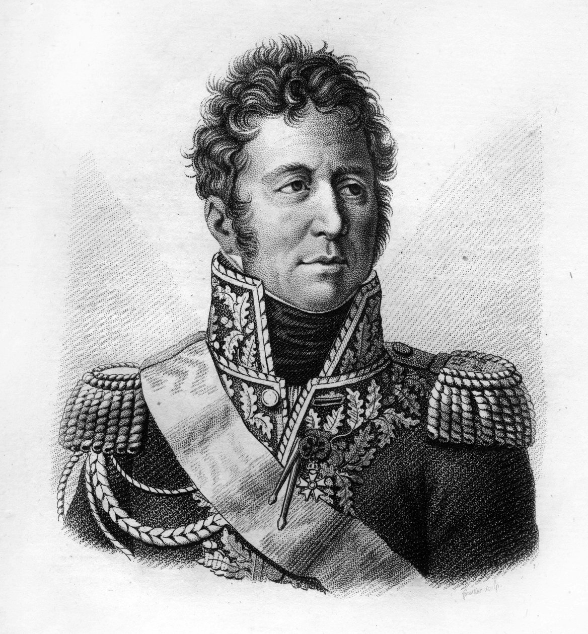 Jacques Alexandre Bernard Law, markiz de Lauriston, marszałek Francji (1768-1828) - w „Portretach francuskich generałów po zwycięstwach i podbojach Francuzów”” Grawerowane przez Ambroise Tardieu w 1818 r. Stella Collection. autorstwa Ambroise Tardieu