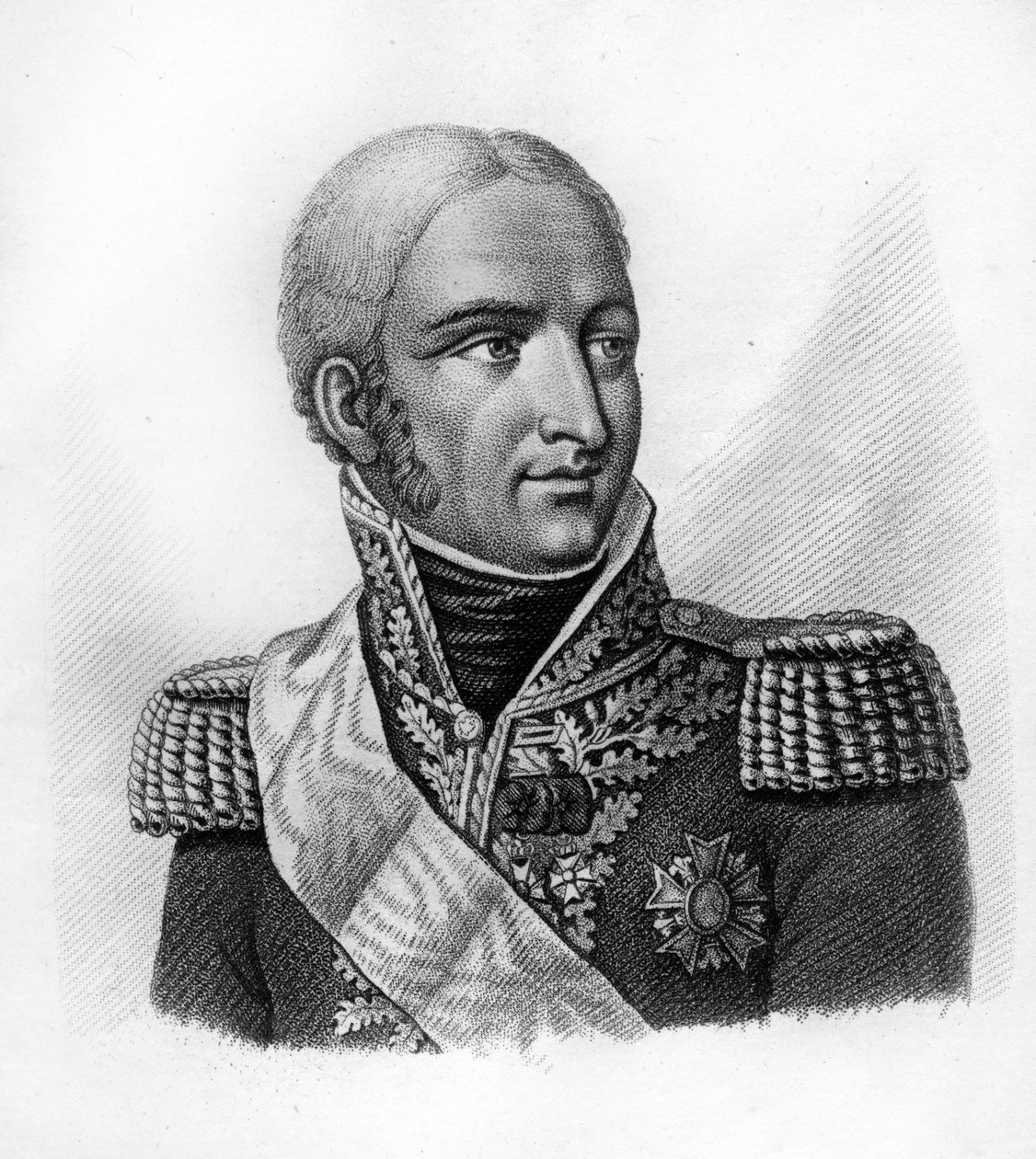 Jean Joseph Paul Augustin Dessolles (lub Jean-Joseph Dessoles (1767-1828) - w Portretach generałów francuskich po zwycięstwach i podbojach Francuzów”” - Grave autorstwa Ambroise Tardieu w 1818 - Stella Collection autorstwa Ambroise Tardieu