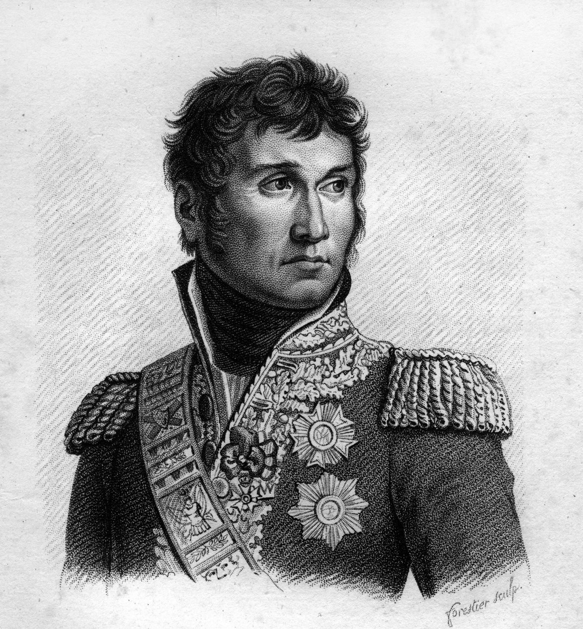Jean Lannes (1769-1809), książę Montebello, marszałek francuski w „Portretach generałów francuskich po francuskich zwycięstwach i podbojach”. Grawerowane przez Ambroise Tardieu w 1818 roku. Kolekcja Stella. autorstwa Ambroise Tardieu