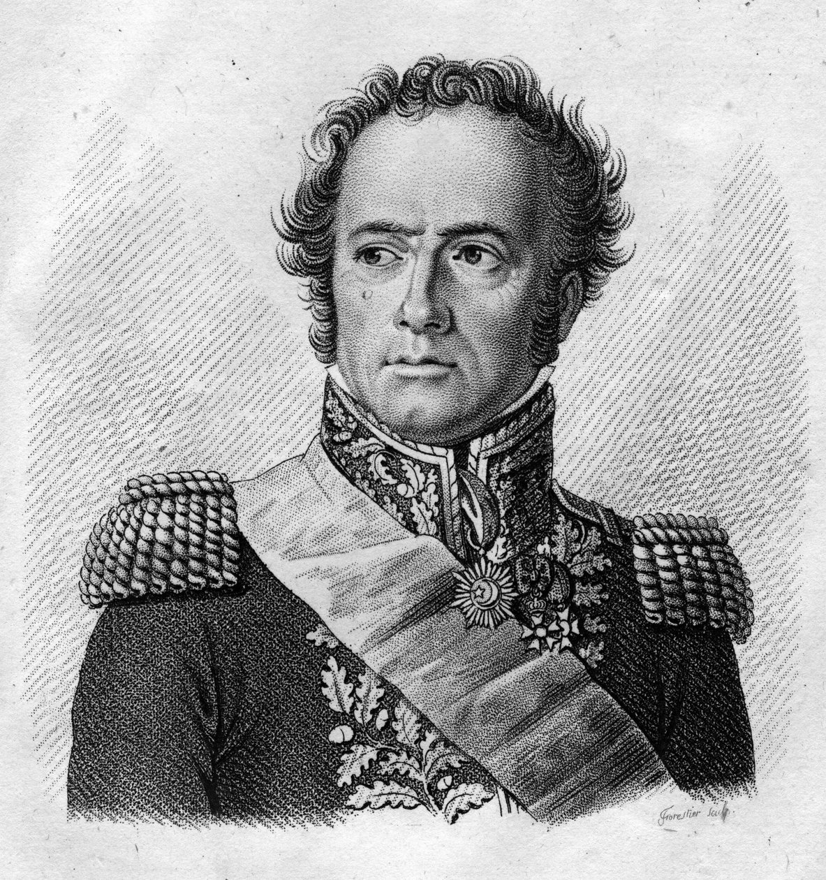 Maximilien Sébastien Foy. Francuski generał i polityk (1775 do 1825) - w „Portretach francuskich generałów po zwycięstwach i podbojach Francuzów”. Grawerowane przez Ambroise Tardieu w 1818 roku. Kolekcja Stella. autorstwa Ambroise Tardieu