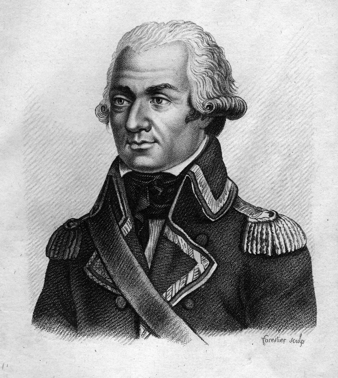 Portret Charlesa François du Périer dit Dumouriez (1739-1823), francuskiego generała.- w „Portrety francuskich generałów po zwycięstwach i bitwach Francuzów”” Grawerowane przez Ambroise Tardieu w 1818. Stella Collection. autorstwa Ambroise Tardieu