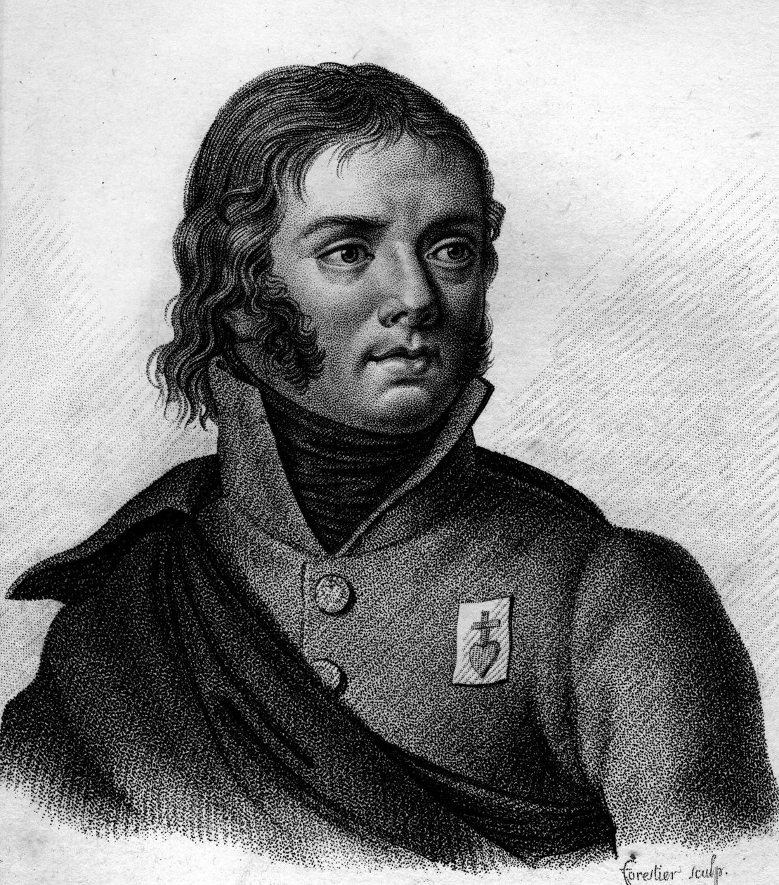 Portret Charlesa Melchiora Arthus, markiza de Bonchamps (1760-1793) Generał sprzedany - w „Portretach francuskich generałów po zwycięstwach i podbojach Francuzów”. Grób Ambroise Tardieu w 1818 r. Kolekcja Stella. autorstwa Ambroise Tardieu