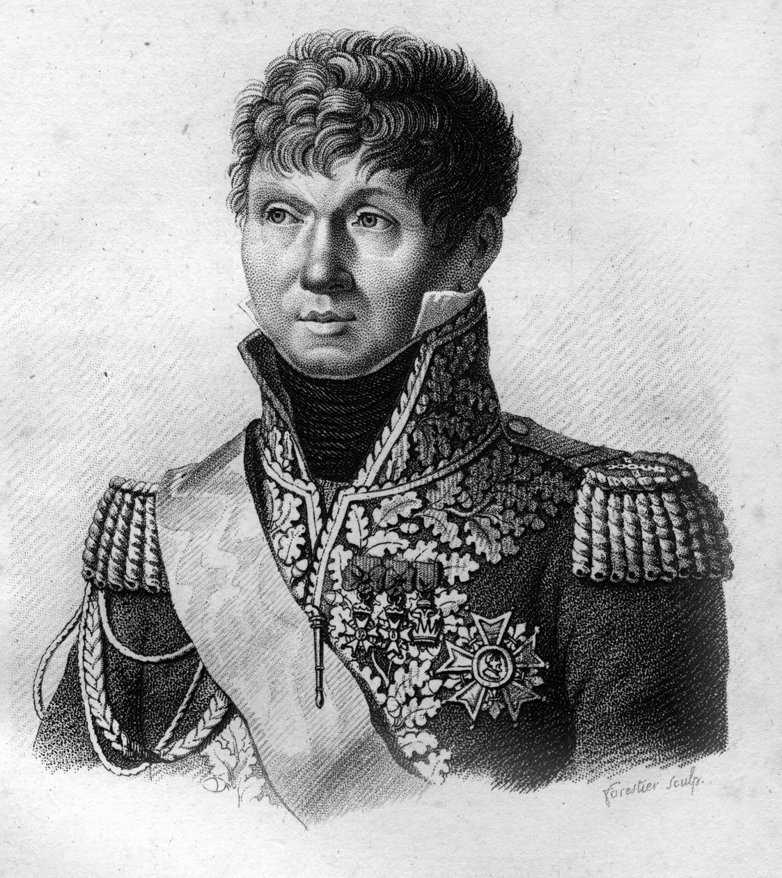 Portret Claude Victor Perrin, znany jako Victor Marshal of the Empire (1807), nazwany księciem Bellune w 1808 r.- w „Portretach francuskich generałów po zwycięstwach i podbojach Francuzów”. Grób Ambroise Tardieu w 1818 r. Kolekcja Stella. autorstwa Ambroise Tardieu