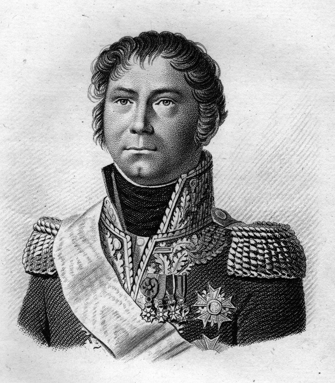 Portret generała Beckera, który po 100 dniach eskortował Napoleona I w 1815 r. na miejsce jego abordażu dla św. Heleny.w „Portraits des Général Français””. Grawerowane przez Ambroise Tardieu w 1818 roku. Kolekcja Stella autorstwa Ambroise Tardieu