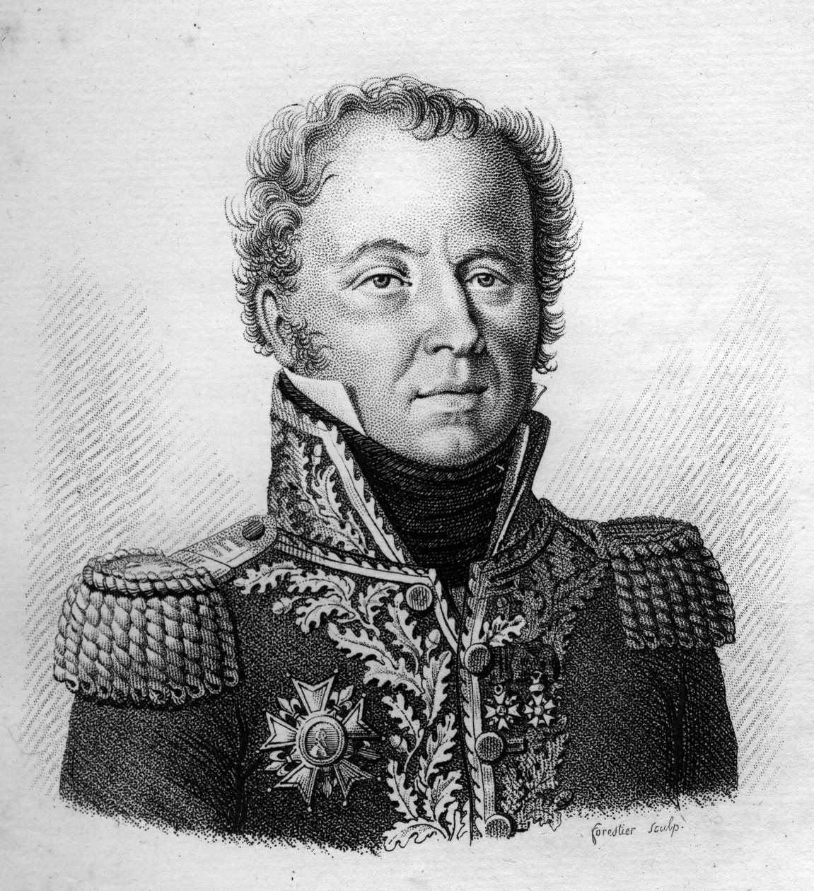 Portret generała dywizji barona Louisa Emmanuela (Louis-Emmanuel) Reya (1768-1846) - w „Portretach generałów francuskich po zwycięstwach i podbojach Francuzów”. Grób Ambroise Tardieu w 1818 r. Kolekcja Stella. autorstwa Ambroise Tardieu