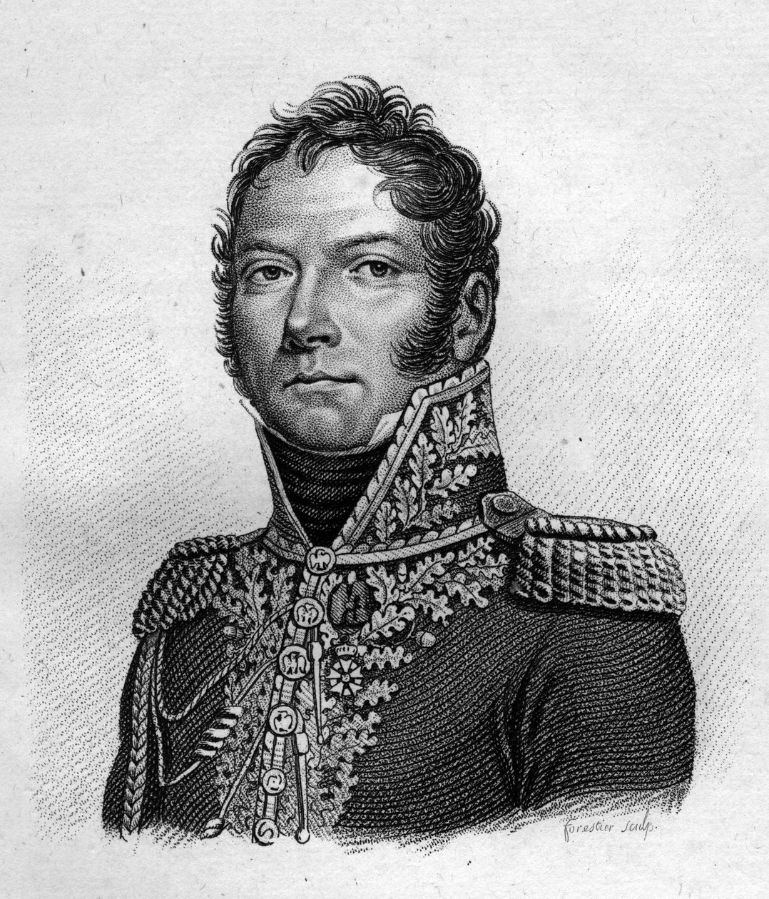 Portret Paula Jean Baptiste Poret de Morvan (1777-1834) General de brigade- in „”Portrety francuskich generałów po zwycięstwach i podbojach Francuzów””. Grób Ambroise Tardieu w 1818 r. Kolekcja Stella. autorstwa Ambroise Tardieu