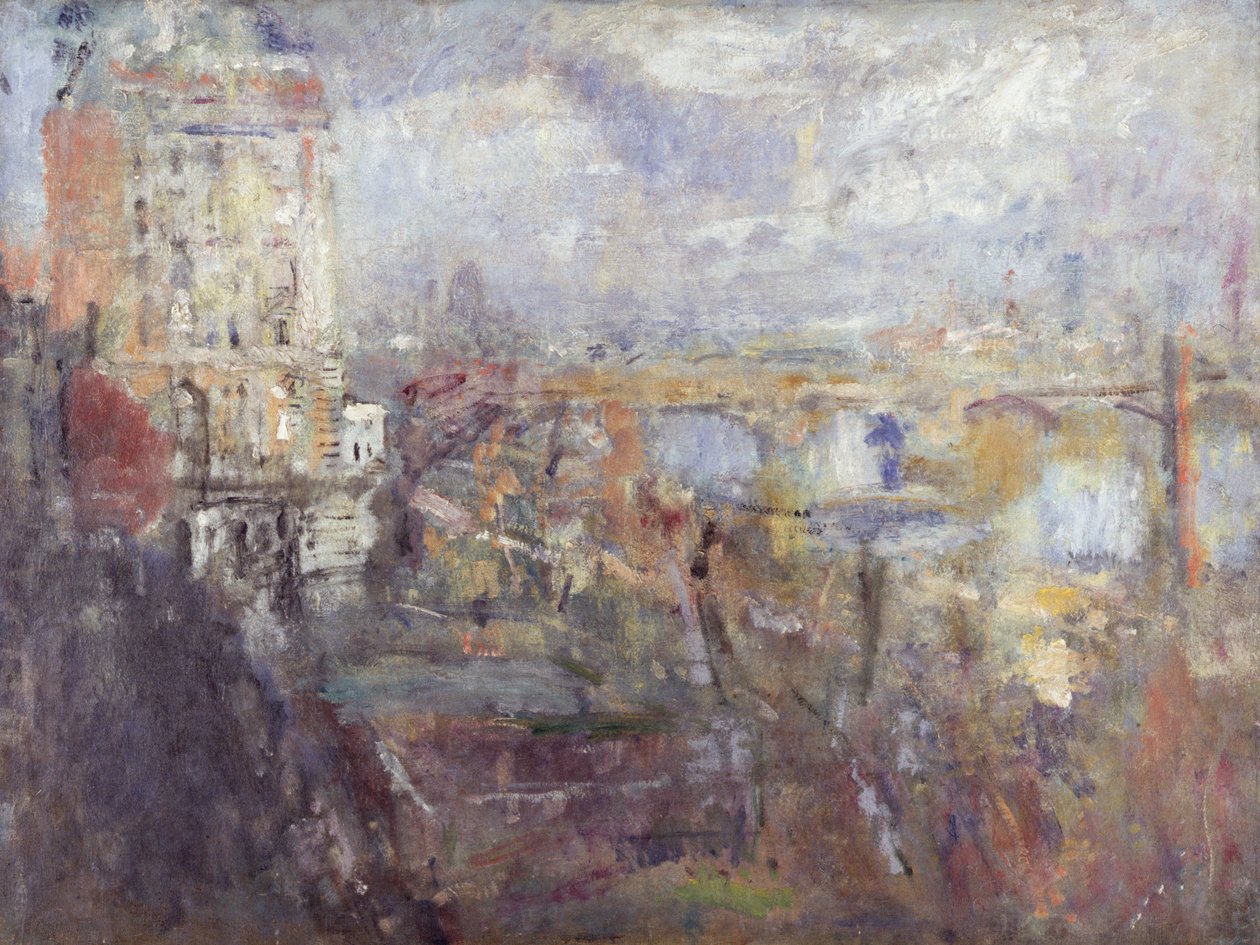 Widok z Adelphi (most Waterloo), 1926 autorstwa Ambrose McEvoy