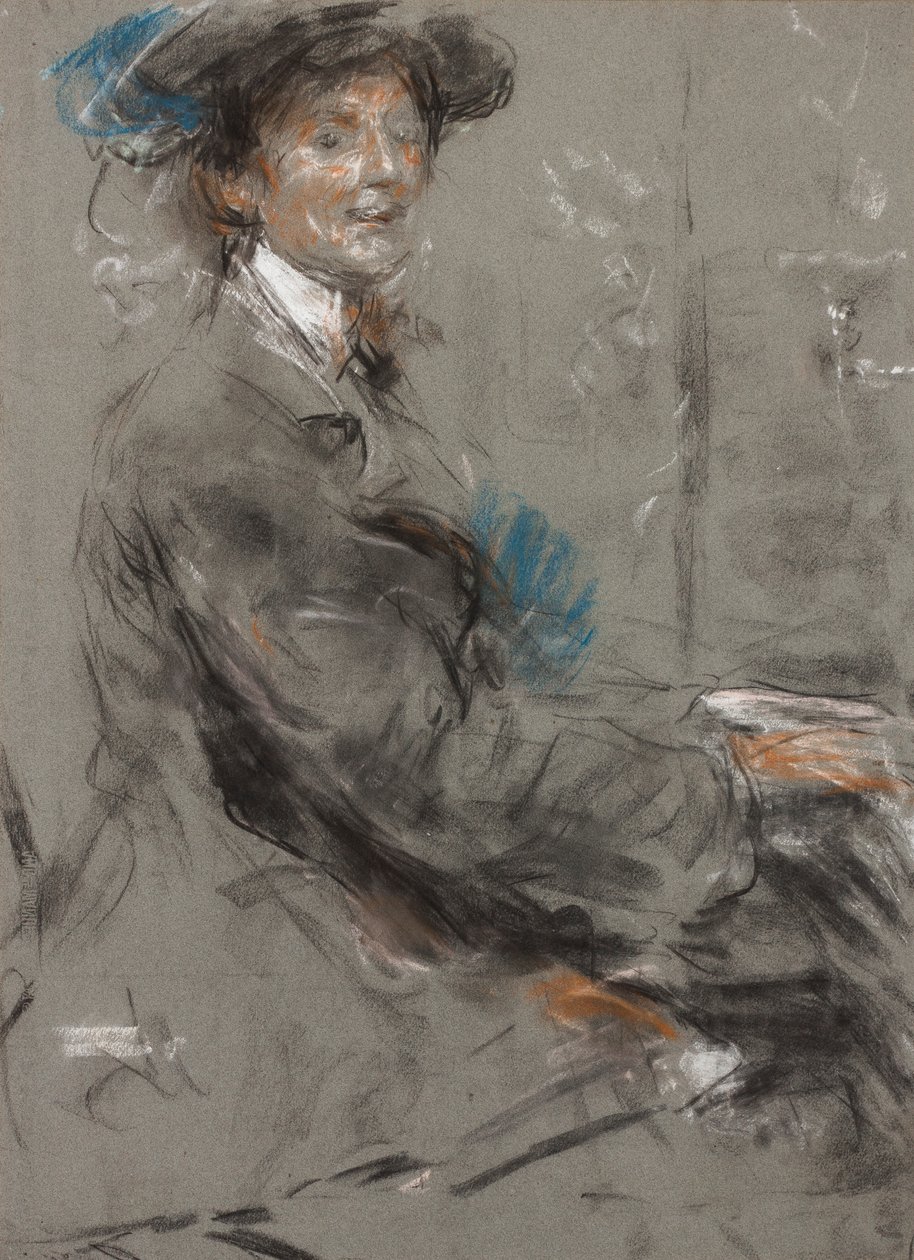 Dame Ethel Smyth (pastel na szarym papierze) autorstwa Ambrose McEvoy