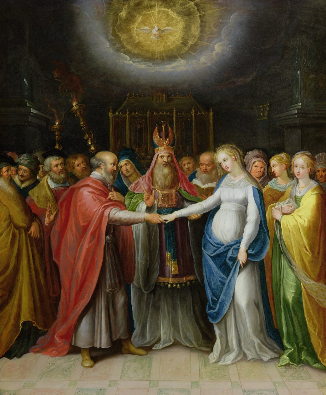Zaręczyny Dziewicy (olej na miedzi) autorstwa Ambrosius II Francken or Franck