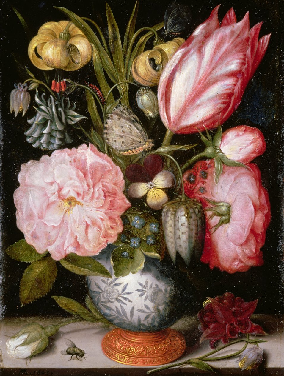 Martwa natura z kwiatami w porcelanowym wazonie autorstwa Ambrosius the Elder Bosschaert