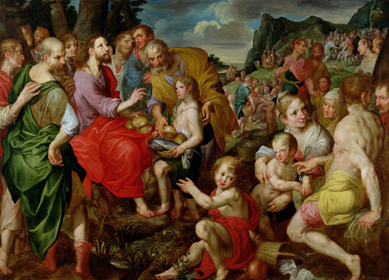 Nakarmienie Pięciu Tysięcy autorstwa Ambrosius the Elder Francken or Franck